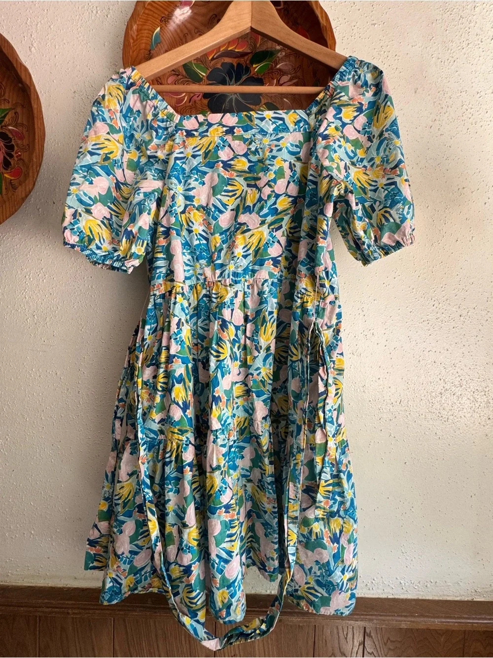 Jade by Melody Tam Multicolor Floral Dress — Blue, Pink & Yellow Size Small